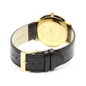 Junghans MAX BILL 38 Quartzuhr vergoldet weiss Zahlen Leder