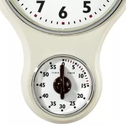 ATLANTA Eieruhr Silent Quartz Nostalgie Küchenuhr mit Timer ivoir