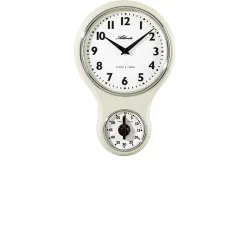 ATLANTA Eieruhr Silent Quartz Nostalgie Küchenuhr mit Timer ivoir