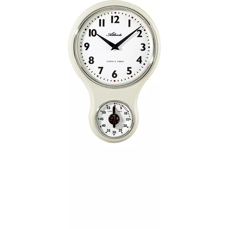 ATLANTA Eieruhr Silent Quartz, Nostalgie Küchenuhr mit Timer ATLANTA Eieruhr Silent Quartz, Nostalgie Küchenuhr mit Timer