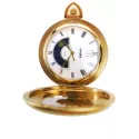 Mondphasen Taschenuhr Quartz weiss mit Deckel römisch