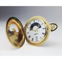 Mondphasen Taschenuhr Quartz weiss mit Deckel römisch