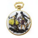 Retro Anhängeuhr Handaufzug mit römischen Zahlen vergoldet