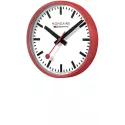 MONDAINE Wall Clock SBB Bahnhofswanduhr rot/weiss