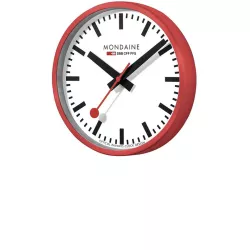 MONDAINE Wall Clock SBB Bahnhofswanduhr rot/weiss