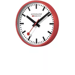 MONDAINE Wall Clock SBB Bahnhofswanduhr rot/weiss