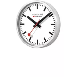 MONDAINE Wall Clock SBB Bahnhofswanduhr silber/weiss