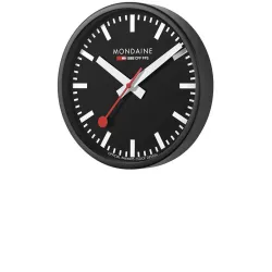 MONDAINE Wall Clock SBB Bahnhofswanduhr schwarz