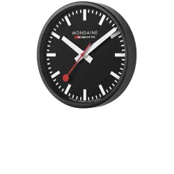 MONDAINE Wall Clock SBB Bahnhofswanduhr schwarz