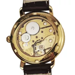 ZENO Skelett Ltd. Handaufzuguhr vergoldet Edition 17 champagne