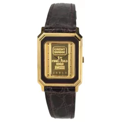 CATENA Lingot d'or Quartzuhr mit 1g Goldbarren schwarz