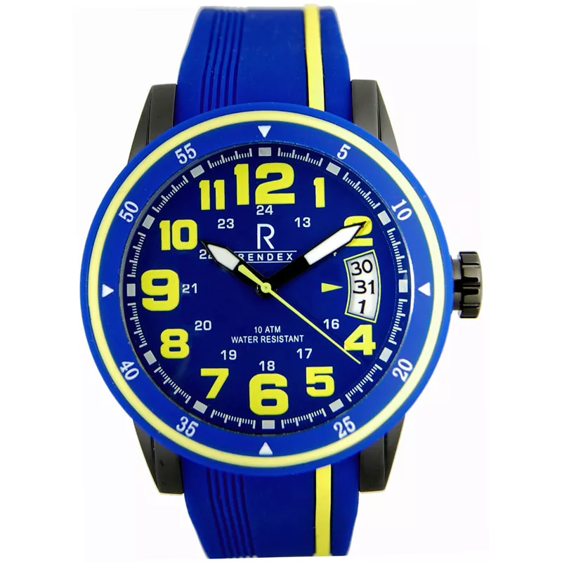 RENDEX Fashion Sportuhr Quartz blau-gelb