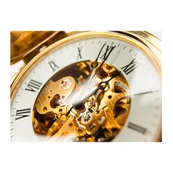 Skelett Taschenuhr Handaufzug Demisavonete gold