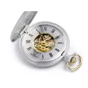 Skelett Taschenuhr Handaufzug grau