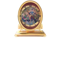IMHOF Tischuhr Quartz Romantik von Hand emailliert