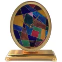 IMHOF Tischuhr Quartz Mosaik von Hand emailliert