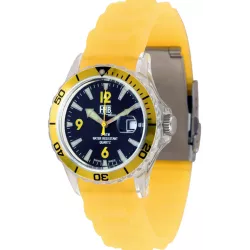 FHB Fun Watch Opaque Quartz Uhr mit Silikonband gelb