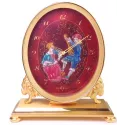 IMHOF Tischuhr Quartz Romantik von Hand emailliert