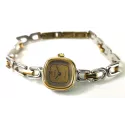 ZENO Art Deco Modern Quartz Damenuhr bicolor galb