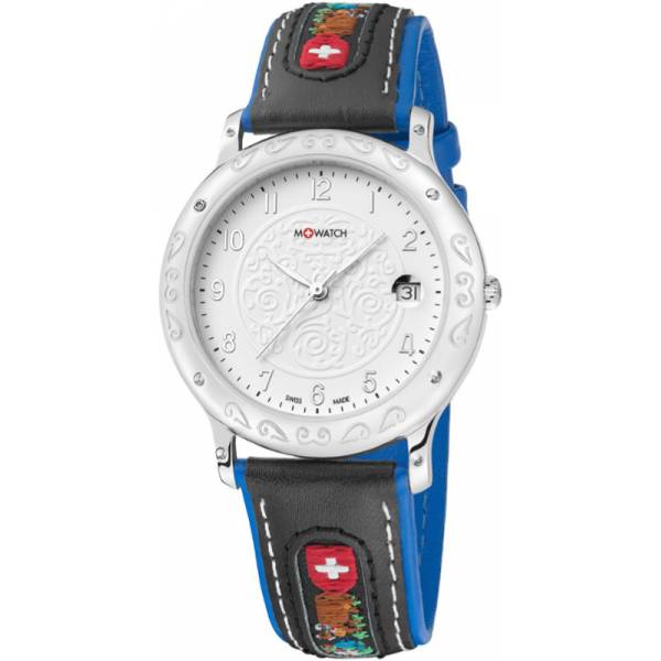 M-WATCH Ethno 38, Schweizer Quartzuhr silber-weiss