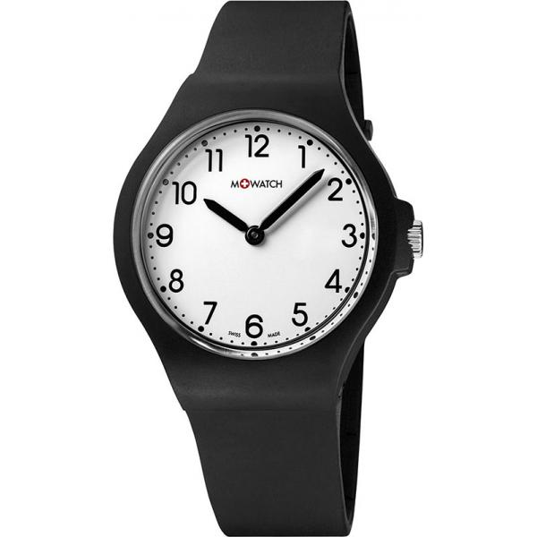 M-WATCH Core 37, Schweizer Quartzuhr schwarz-weiss