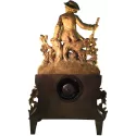ANTIK mechanische Empire Tischuhr mit Jäger ca. 1820