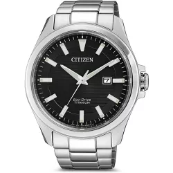 CITIZEN Herrenuhr Eco-Drive Solar Super Titanium schwarz