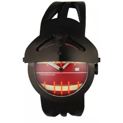 ZENO-WATCH BASEL Gladiator XL Quartzuhr Edelstahl schwarz rot