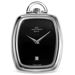 Modische Anhängeuhr Handaufzug Museum silber schwarz