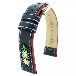Uhrenband MICHEL JORDI Leder schwarz 18mm
