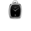 Modische Anhängeuhr Handaufzug Museum silber schwarz