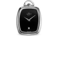 Modische Anhängeuhr Handaufzug Museum silber schwarz