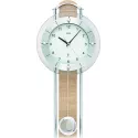AMS Pendeluhr Funk Wanduhr  Sonoma mit Eichnholz Deko