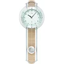 AMS Pendeluhr Funk Wanduhr  Sonoma mit Eichnholz Deko