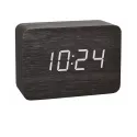 TFA Clocco Design Funk-Wecker Thermometer Kalender in Holz-Optik schwarz
