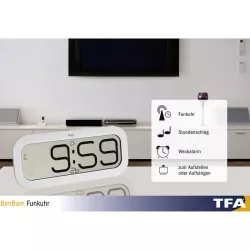 TFA Bimbam LCD Funkuhr mit Stundenschlag
