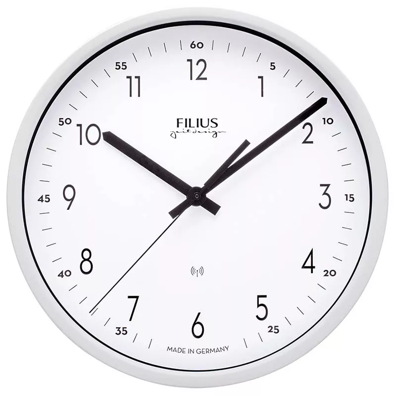 FILIUS Zeitdesign Funk-Wanduhr weiss