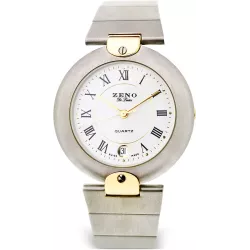 ZENO Fashion XL Quartzuhr bicolor weiss