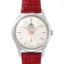 ROSEMONT Vintage Quartz Damenuhr Edelstahl rot
