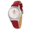 ROSEMONT Vintage Quartz Damenuhr Edelstahl rot