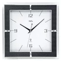 AMS Teacher Square Funkwanduhr weiss Carbonoptik