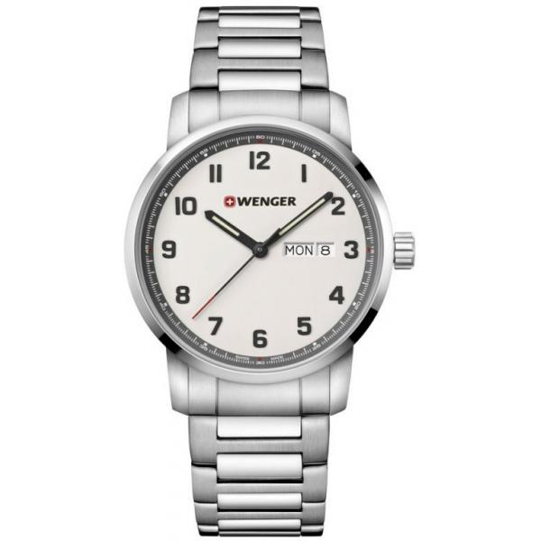 WENGER Attitude Herrenuhr mit Tag Datum, Edelstahl WENGER Attitude Herrenuhr mit Tag Datum, Edelstahl