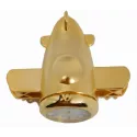 ZENO Miniaturuhr Flugzeug Quartz Tischuhr klein Messing