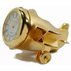 ZENO Miniaturuhr Flugzeug Quartz Tischuhr klein Messing