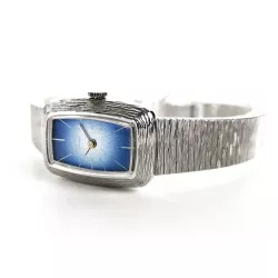 JAQUETGIRARD Silberuhr NOS Handaufzug blau