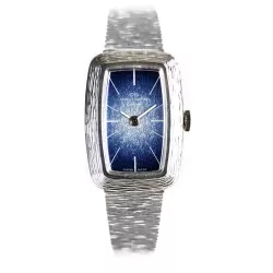 JAQUETGIRARD Silberuhr NOS Handaufzug blau