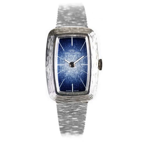 JAQUET+GIRARD Silberuhr NOS Handaufzug blau