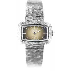 JAQUETGIRARD Silberuhr NOS Handaufzug braun