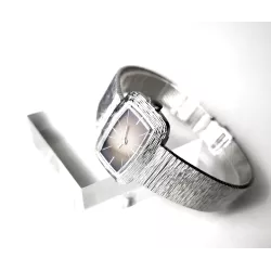 JAQUETGIRARD Silberuhr NOS Handaufzug braun