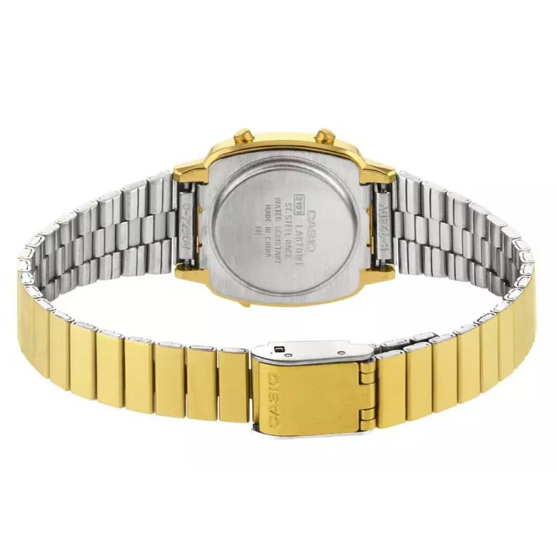 CASIO Vintage LCD Digitaluhr Wega Lady gold schwarz